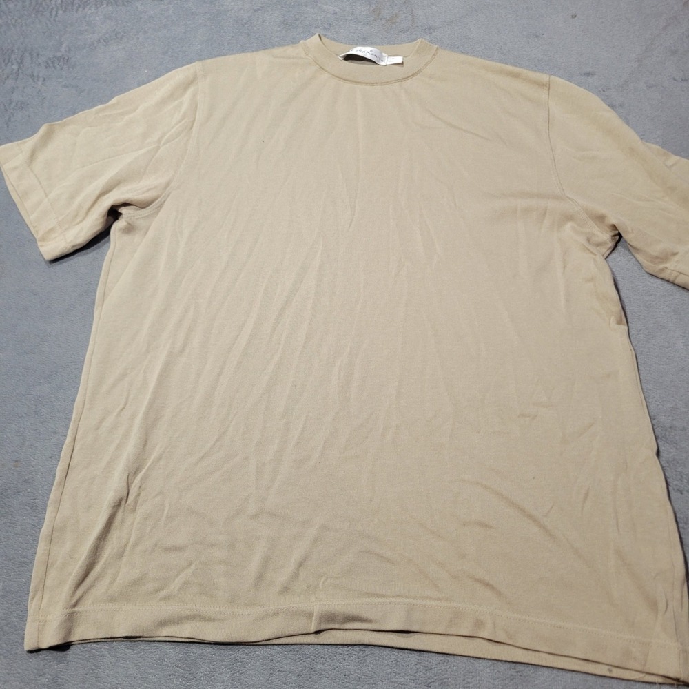 St. Croix Knits T-Shirt Mens Medium‎ Tan Cotton Microfiber Short Sleeve USA Made